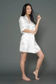 Saten Gold Bride Nakışlı Gelin Sabahlığı - 6