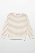 Çizgili Sweatshirt Jogger Taş Alt Üst Takım - 2