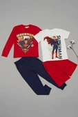 4'lü Süpermen Baskılı Tshirt Şort Pantolon Takım - 2