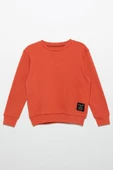 Etiket Detaylı Sweatshirt Jogger Turuncu Alt Üst Takım - 2