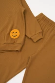 Emoji Nakışlı Taytlı Hardal Alt Üst Takım - 4