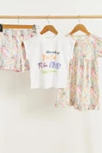 3'lü Tshirt Elbise Şort Sarı Takım - 4