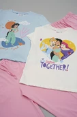 4'lü Disney Princess Baskılı Tshirt Şort Pantolon Takım thumbnail 4