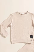 2'li Pamuk Waffle Sweat Jogger Taş Alt Üst Takım - 2