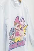4'lü Winx Baskılı Tshirt Şort Pantolon Beyaz Takım - 3