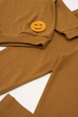 Emoji Nakışlı Taytlı Hardal Alt Üst Takım - 3
