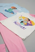 4'lü Disney Princess Baskılı Tshirt Şort Pantolon Takım thumbnail 5