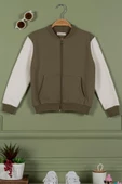 Fermuarlı Garnili Kanguru Cep Yeşil Kız Çocuk Ceket thumbnail 1