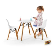 Seduna Eames Child 2x1 Sandalye Masa Takım | Natural Ahşap Ayaklı - 1