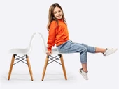 Seduna Eames Child 2x1 Sandalye Masa Takım | Natural Ahşap Ayaklı - 3