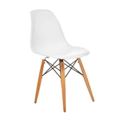 Seduna Beyaz Eames Sandalye | Natural Ahşap Ayaklı | 2 Adet - 2
