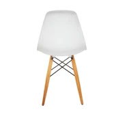 Seduna Beyaz Eames Sandalye | Natural Ahşap Ayaklı | 2 Adet - 6