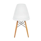 Seduna Beyaz Eames Sandalye | Natural Ahşap Ayaklı | 2 Adet - 3