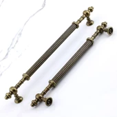 Kader Eskitme Antik Sarı Metal Kulp 224 mm - 22.4 cm Mobilya Mutfak Dolabı Dolap Kulpları Çekme Kulbu - 8