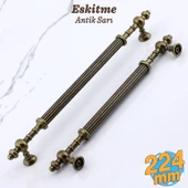 Kader Eskitme Antik Sarı Metal Kulp 224 mm - 22.4 cm Mobilya Mutfak Dolabı Dolap Kulpları Çekme Kulbu - 1