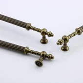 Kader Eskitme Antik Sarı Metal Kulp 256 mm - 25.6 cm Mobilya Mutfak Dolabı Dolap Kulpları Çekme Kulbu thumbnail 4