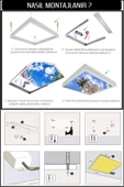 Gökyüzü Panel 1x1-tekli-60x60-tavana Yapışık Led Panel-54w-sıva Üstü-kolay Montaj-kırmızı Ağaçlı- Led - 5