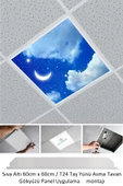 Gökyüzü Panel Asma Tavan-60cmx60cm-sıva Altı-54w-6500 K-beyaz-led Panel-led Armatür-taş Yünü Asma Tavan- Led - 1
