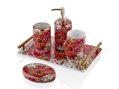 Lilyum Desen Porselen 5li Banyo Seti 31x20cm - 1
