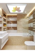 Gökyüzü Panel Banyo Avize-60cmx60cm-54watt-led-armatür-wc-aydınlatma-desenli-panel-banyo-led-su Almaz Led Lamba-a+ - 1