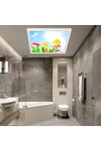 Gökyüzü Panel Banyo Avize- 54watt-60cmx60cm Led Yatak Odası Avize-renkli Laleler Tasarım Aydınlatma-tavana Model - 1