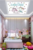 Gökyüzü Panel Unicorn Tasarım Led Avize 60x60 Ledli Beyaz Kasa - 1