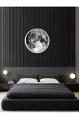 Gökyüzü Panel Moon Led Aplik, 30cm Çap, Led 25 Watt, Modern Aplik, Duvar Aplik, Yatak Odası Aplik, Duvar Lambası - 1