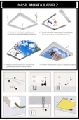 Gökyüzü Panel Nihan-salon Led Aydınlatma Avize- 54w Yeni Tasarım 60x60 -beyaz Işık-tavan Lambası - 4