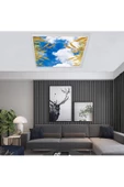 Gökyüzü Panel Salon Avize Modeli - 54watt Aydınlatma -60cmx60cm -led Işık Avize- Baskılı Tasarım-tavana Yapışık - 1