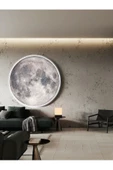 Gökyüzü Panel Yatak Odası Led Aplik-moon Led Aplik,30cm Çap, Led 25watt, Modern, Duvar Aplik, Yatak Odası Aplik-a+ - 2