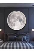 Gökyüzü Panel Moon Led Aplik,30cm Çap, Led 25watt, Modern, Duvar Aplik, Yatak Odası Aplik,salon Aplik Modelleri - 1