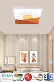 Gökyüzü Panel Pastel Art Desenli Tavan Armatürü 54w Led Aydınlatma Hd Avize 60cmx60cm - 1