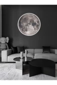 Gökyüzü Panel Moon Led Aplik, 30cm Çap Led 25watt, Modern, Duvar Aplikleri,yatak Odası Aplik,duvar Aplik Modelleri - 4