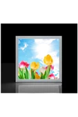 Gökyüzü Panel Banyo Avize- 54watt-60cmx60cm Led Yatak Odası Avize-renkli Laleler Tasarım Aydınlatma-tavana Model - 2