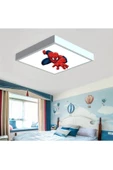 Gökyüzü Panel Spider Man Çocuk Led Avize-ışık 54w Güç-60x60 Beyaz Kare Çerçeve- White Homojen Aydınlatma-led Pcb- - 2