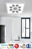 Gökyüzü Panel Desenli Panel Avize 54w Led Tavan Aydınlatma 60cmx60cm Beyaz Çerçeve - 2