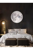 Gökyüzü Panel Yatak Odası Led Aplik-moon Led Aplik,30cm Çap, Led 25watt, Modern, Duvar Aplik, Yatak Odası Aplik-a+ - 1
