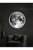 Gökyüzü Panel Moon Led Aplik, 30cm Çap, Led 25 Watt, Modern Aplik, Duvar Aplik, Yatak Odası Aplik, Duvar Lambası - 2