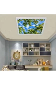 Gökyüzü Panel Salon Avize- 54watt - 60x60 -led Aydınlatma-tavana Yapışık-kolay Montaj Avize- Beyaz Çerçeve - 1