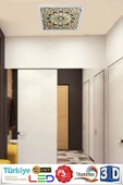 Gökyüzü Panel 3d Baskılı Led Avize Mimari Desen Tavan 54w Led Aydınlatma 60cmx60cm thumbnail 4