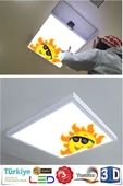 Gökyüzü Panel Pastel Art Desenli Tavan Armatürü 54w Led Aydınlatma Hd Avize 60cmx60cm - 4
