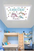 Gökyüzü Panel Unicorn Tasarım Led Avize 60x60 Ledli Beyaz Kasa - 3