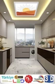 Gökyüzü Panel Pastel Art Desenli Tavan Armatürü 54w Led Aydınlatma Hd Avize 60cmx60cm - 5