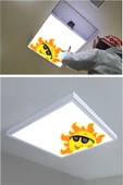 Gökyüzü Panel Desenli 60x60 Ledli Lamba-tavana Model Avize-54watt-beyaz Işık-ev-oda Avize Modelleri-yeni Trend - 6
