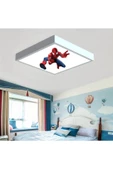 Gökyüzü Panel Spider Man Çocuk Odası Led Avize- 42w 60cmx60cm Beyaz Işık - 3