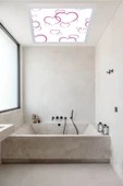 Gökyüzü Panel Banyo Avize Kalp Tavana Model 48w Beyaz Çerçeveli - 1