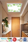Gökyüzü Panel Baskılı Led Panel Aydınlatma Beyaz Çerçeve 54w Led Avize 60 cm x 60 cm - 5