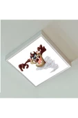Gökyüzü Panel Tazmanya Canavarı,çocuk Led Lamba-54w Aydınlatma-60cmx60cm Kare-beyaz Işık-metal Çerçeve - 1