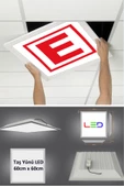 Gökyüzü Panel 60cmx60cm Led Armatür-60x60 Taş Yünü Asma Tavan Ledi-54w-beyaz-led Panel-asma Tavan Led-sıva Altı - 1