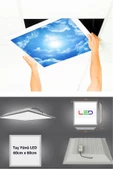 Gökyüzü Panel Asma Tavan Led-60cmx60cm-sıva Altı-54w-6500k-led Panel-led Armatür- 60x60 Taş Yünü Asma Tavan Ledi - 1